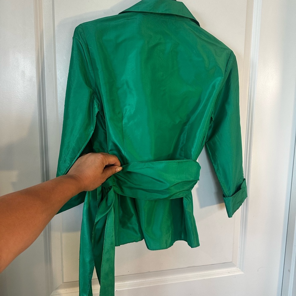 Lafayette 148 New York Emerald Wrap Blouse - Picture 8 of 10